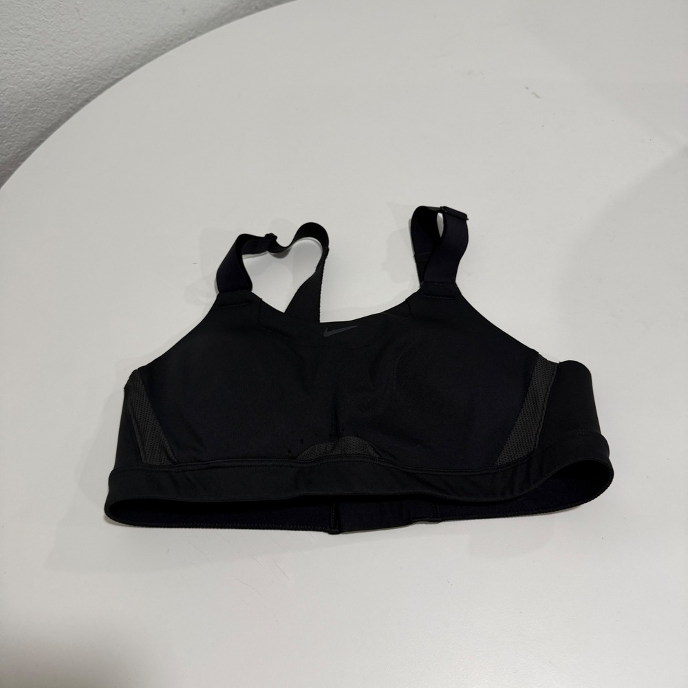 Nike Dri-FIT High Support Sports Bra Black Adjustable Straps Size Small